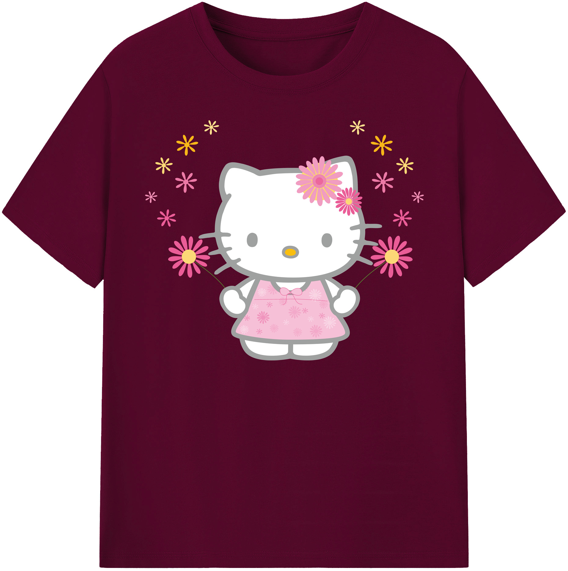 （画像用） Hello Kitty ハローキティ レディースカジュアルプリントTシャツ（綿100％）
